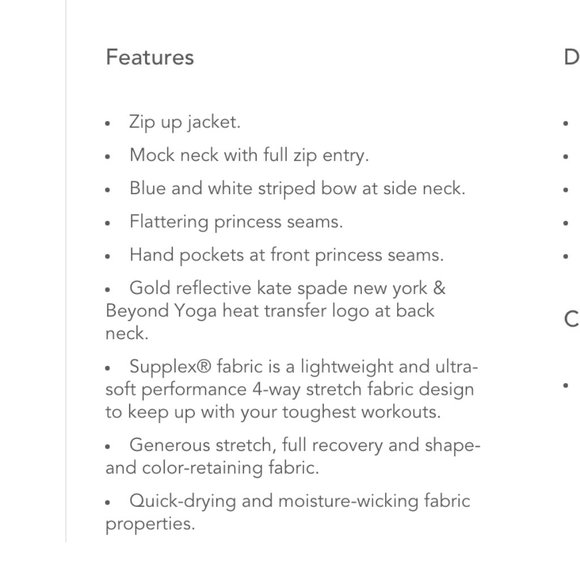 Kate Spade Beyond Yoga Navy White Sailing Stripe Neck Bow Jacket and skirt xs - Picture 11 of 14